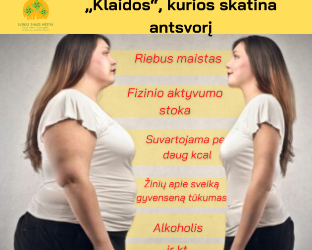 „Klaidos“, kurios skatina antsvorį