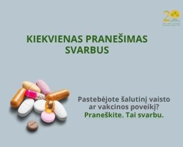 Atsakingas vaistų vartojimas: kodėl svarbu pranešti apie šalutinį poveikį?