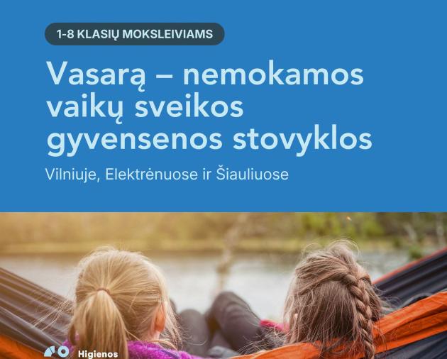 Vasarą - nemokamos vaikų sveikos gyvensenos stovyklos (1-8 klasių moksleiviams)