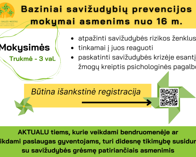 Baziniai savižudybių prevencijos mokymai 