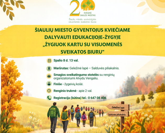 Edukacija-žygis „Žygiuok kartu su sveikatos biuru“