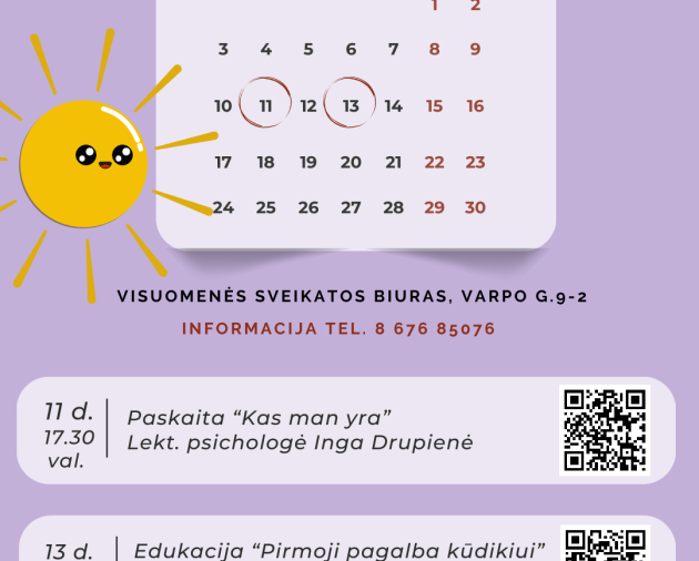 Skelbiame registraciją į mokymo ciklo šeimai "Sveikas, mažyli!" birželio mėnesio renginius!