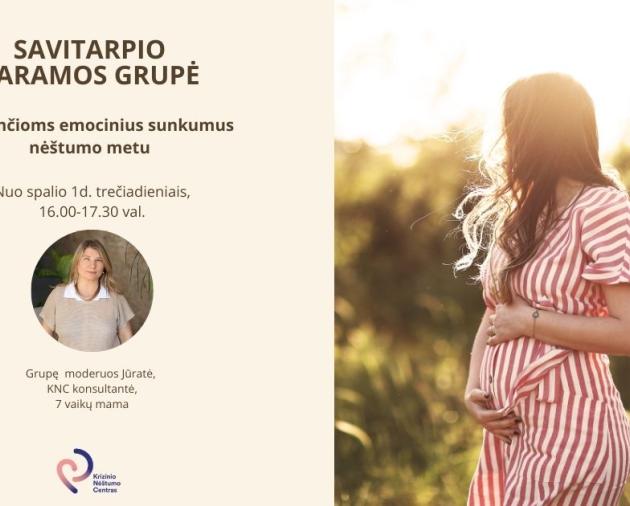 Renkama savitarpio paramos grupė patiriančioms emocinius  sunkumus nėštumo metu nuo spalio 1 d. 