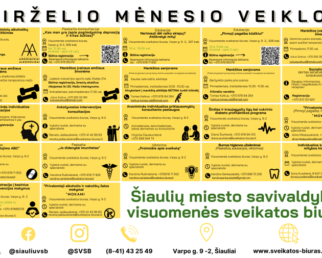 Birželio mėnesio veiklų kalendorius