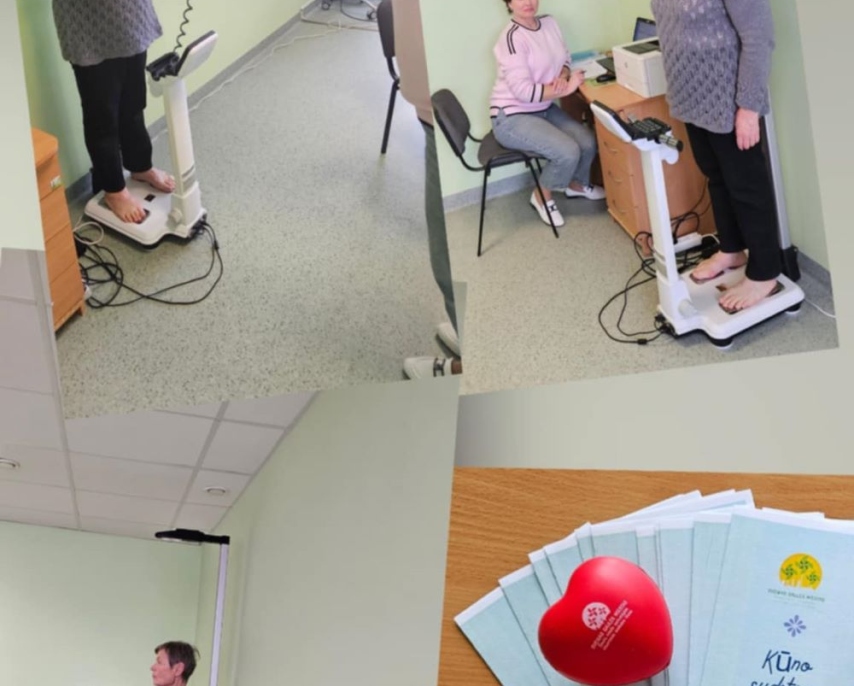 Atliekama kūno sudėties analizė asmenims, dalyvaujantiems Sveikatos stiprinimo programoje, skirtoje širdies ir kraujagyslių ligų bei cukrinio diabeto profilaktikai